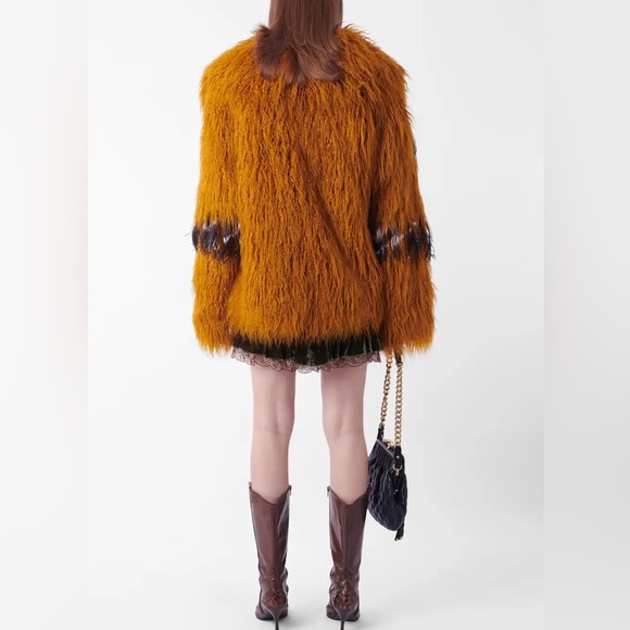 Dries Van Noten 2018 Runway Mustard Faux Shearling Coat - Picture 13 of 16